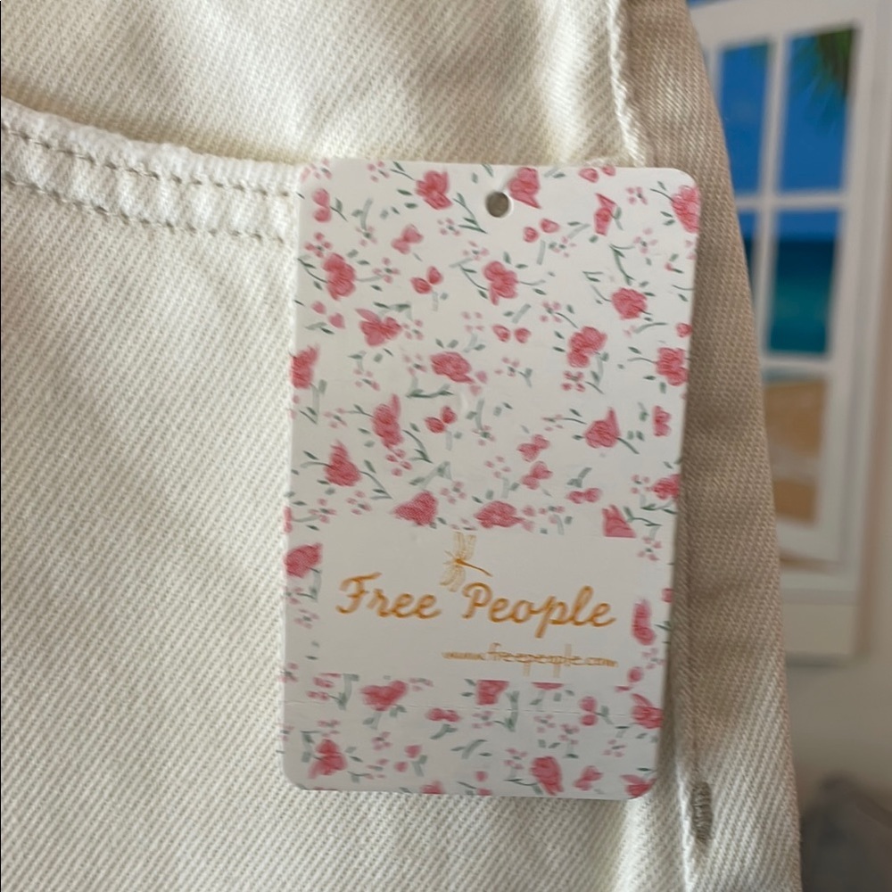 Free People White Mini Skirt with Frayed Hem - Picture 4 of 5